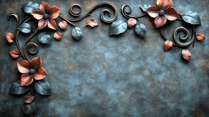 Delicate golden swirls being hand-painted on a dark textured background, with the brush capturing...