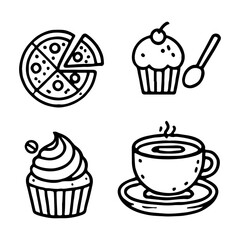 bread icon minimal lines on white background