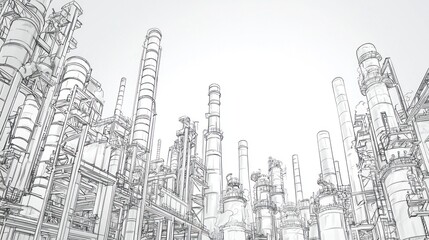 Industrial Refinery Sketch: A Blueprint of Modern Energy Production