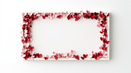 Obraz premium A Heartfelt Frame: Delicate Paper Hearts