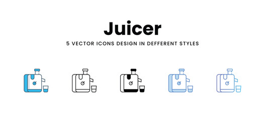Juicer icons in different style vector stock illustration