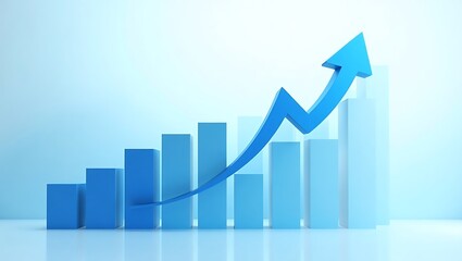 business graph with arrow on top