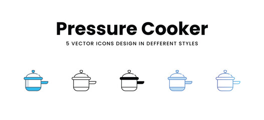 Pressure Cooker icons in different style vector stock illustration