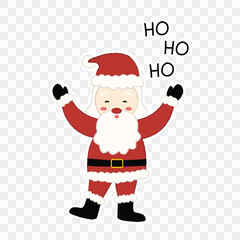 Cute Santa Claus and ho ho ho sticker, vector