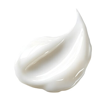White cosmetic cream texture isolated on transparent background 