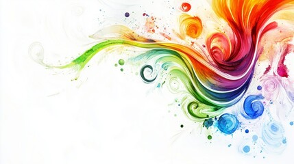 Colorful floral swirls create a vibrant abstract pattern