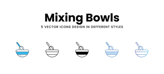 Mixing Bowls icons in different style vector stock illustration
