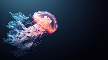 Ethereal Jellyfish Gliding Through Dark Waters