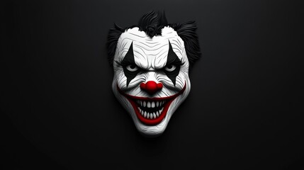 Obraz premium close-up of a horror clown on a dark background