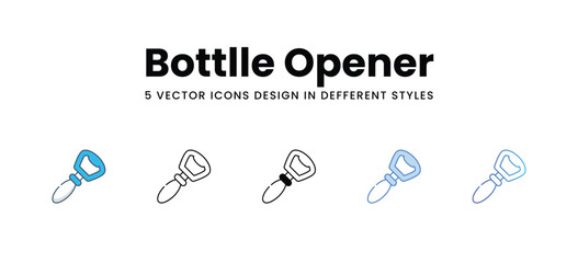 Bottlle Opener icons in different style vector stock illustration