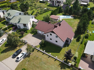 Modern luxury villa exterior in minimal scandinavian style, 3d render