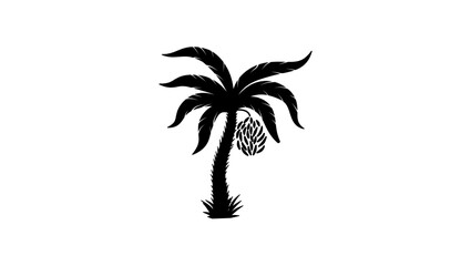 Obraz premium Banana tree symbol , black isolated silhouette