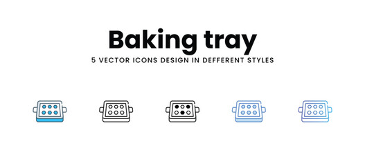 Baking tray icons in different style vector stock illustration