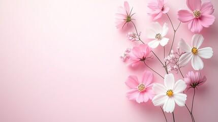 A spring blossom of pink cherry flowers creates a beautiful floral background