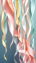 Colorful pastel ribbons on light background: bright and elegant abstract art