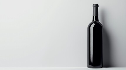 wine bottle with copy space isolated on background