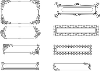 Vintage floral frames elements for decoration