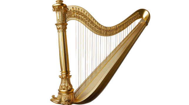 Golden Harp: Exquisite Musical Instrument