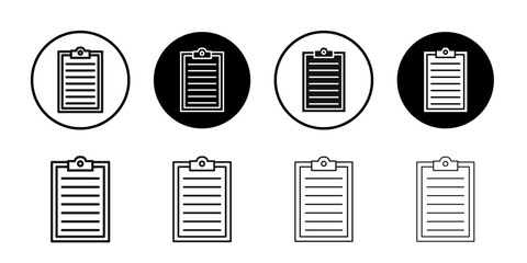 Clipboard icon Isolated flat vector in outline