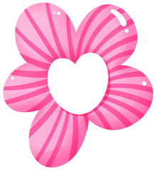 Stripe pink flower heart