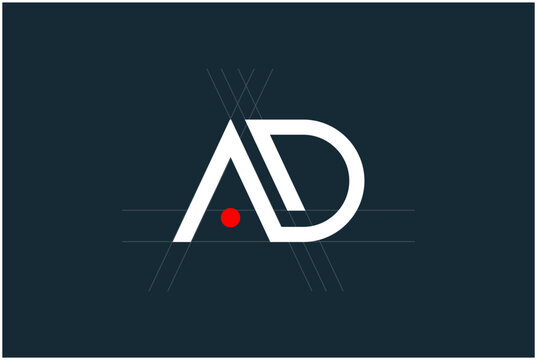 Initial AD Logo Design Vector