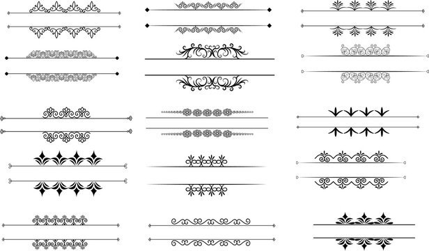 Deviders elements designs arts eps vector ornaments decorative borders