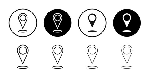 Navigation pin icon Isolated flat vector in outline