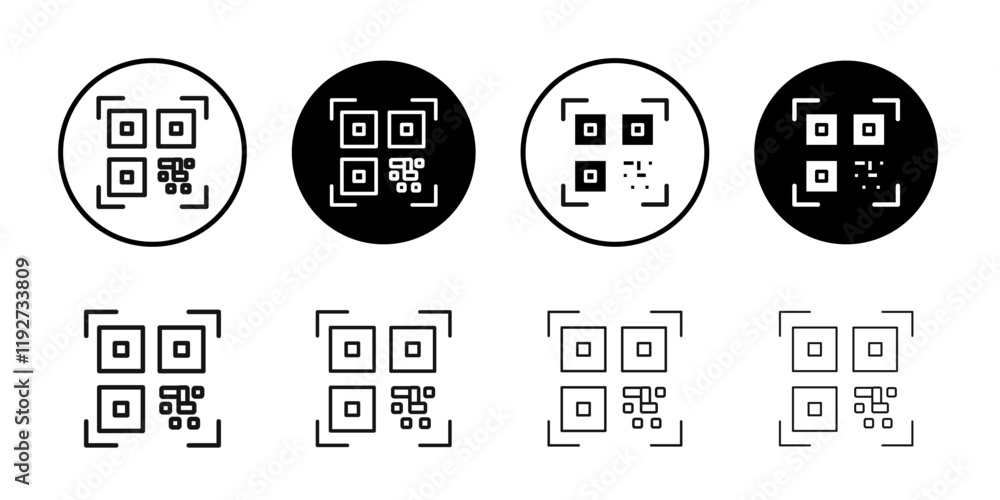 Poster qr code icon isolated flat vector in outline