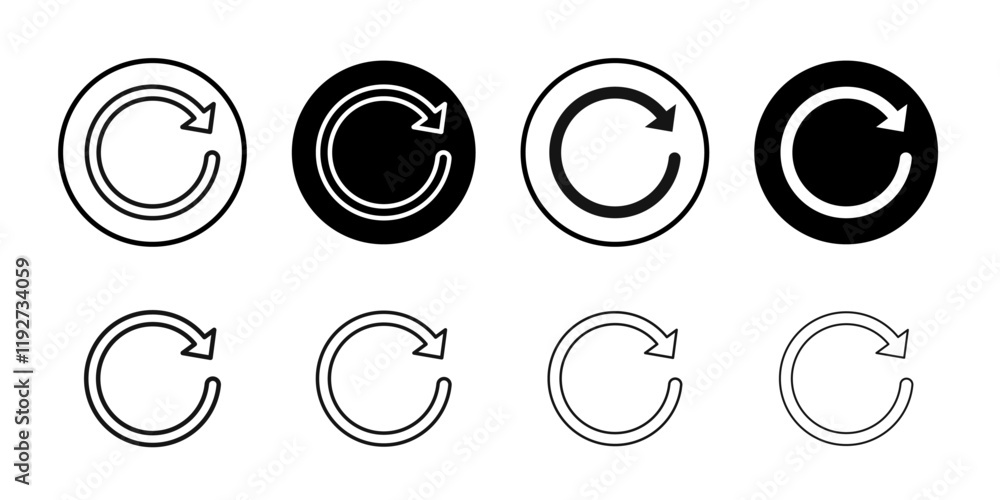 Poster refresh icon isolated flat vector in outline