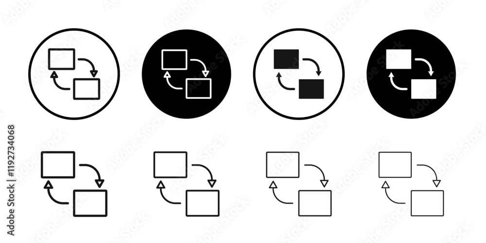 Poster replace icon isolated flat vector in outline