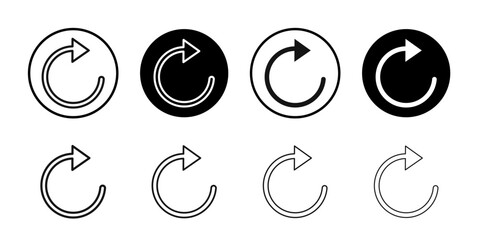 Reload button icon Isolated flat vector in outline