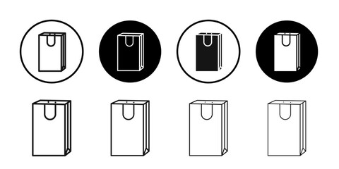 Shopping bag icon Isolated flat vector in outline