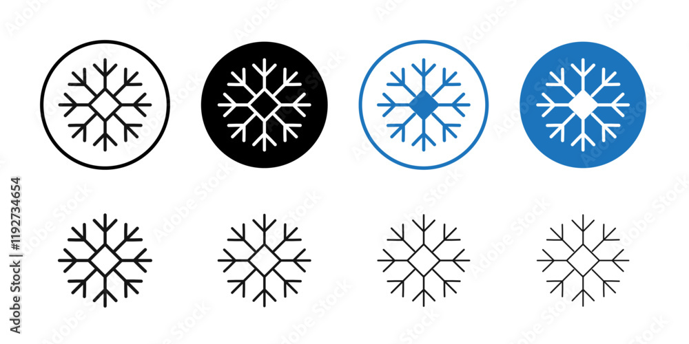 Poster snowflake icon isolated flat vector in outline