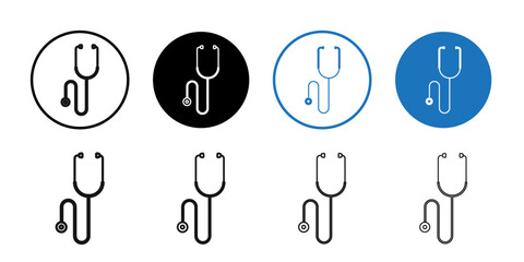 Stethoscope icon Isolated flat vector in outline