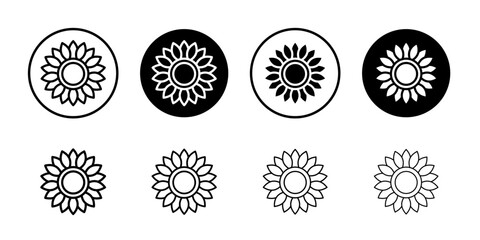 Sunflower icon Isolated flat vector in outline