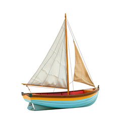 Obraz premium Colorful Wooden Sailing Boat Model