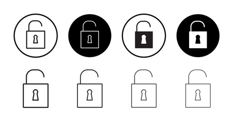 Unlock icon Isolated flat vector in outline