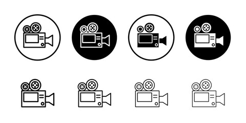 TV camera icon Isolated flat vector in outline