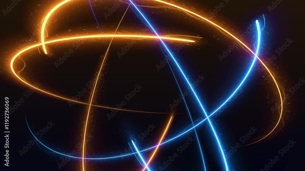 Aufkleber abstract video of intersecting lines of blue and orange colors. the lines glow, creating a glow or n