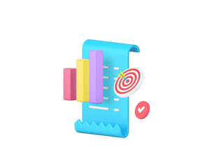 Startup productivity and efficiency business analyzing 3d icon realistic vector illustration. Financial project infographic information efficient organization analysis strategy management statistic