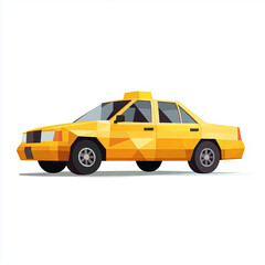 Naklejka premium Flat vector illustration of a yellow taxi car