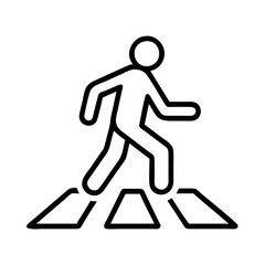 pedestrian crossing icon, pedestrian crossing line art - simple line art of pedestrian crossing, perfect for pedestrian crossing logos and icons and themed design