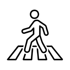 pedestrian crossing icon, pedestrian crossing line art - simple line art of pedestrian crossing, perfect for pedestrian crossing logos and icons and themed design