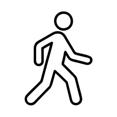 person walking silhouette icon, person walking silhouette line art - simple line art of person walking silhouette, perfect for person walking silhouette logos and icons and themed design