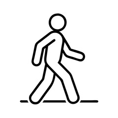 person walking silhouette icon, person walking silhouette line art - simple line art of person walking silhouette, perfect for person walking silhouette logos and icons and themed design