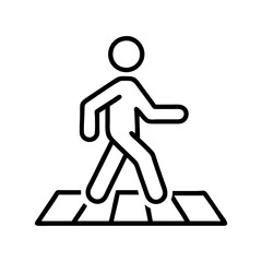 street walking icon, street walking line art - simple line art of street walking, perfect for street walking logos and icons and themed design
