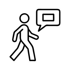 walk and talk icon, walk and talk line art - simple line art of walk and talk, perfect for walk and talk logos and icons and themed design