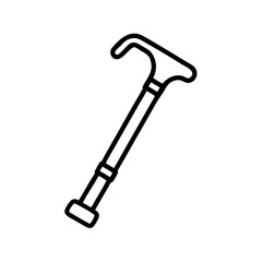 walking cane icon, walking cane line art - simple line art of walking cane, perfect for walking cane logos and icons and themed design