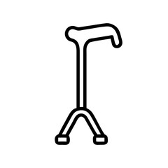 walking cane for support icon, walking cane for support line art - simple line art of walking cane for support, perfect for walking cane for support logos and icons and themed design