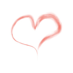 Red heart shaped smoke effect, sign of love, smoke hearts, love. Red waves of smoke from hot drink, coffee, cigarettes, tea or food. Mockup of fog with swirls. PNG.